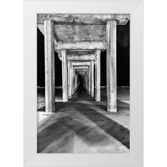 Peterson, Lee 11x14 White Modern Wood Framed Museum Art Print Titled - Under Scripps Pier
