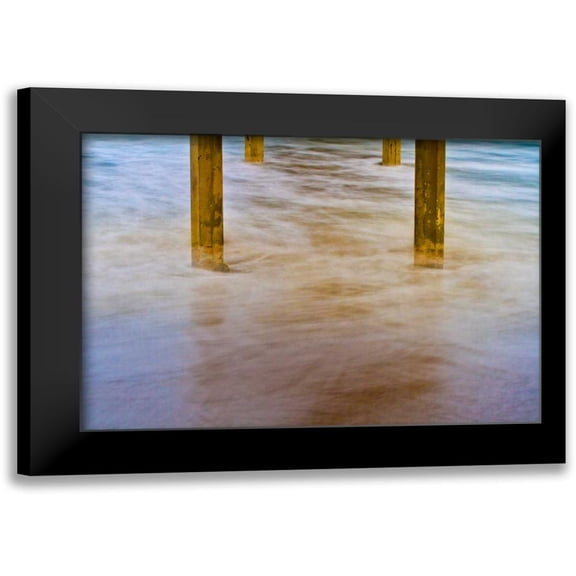 Peterson, Lee 14x11 Black Modern Framed Museum Art Print Titled - Under Ocean Beach Pier