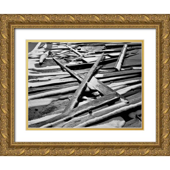 Peterson, Lee 18x15 Gold Ornate Wood Framed with Double Matting Museum Art Print Titled - Tahoe Snow II