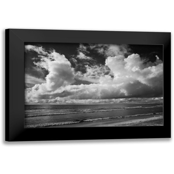 Peterson, Lee 24x17 Black Modern Framed Museum Art Print Titled - Clouds at the Beach