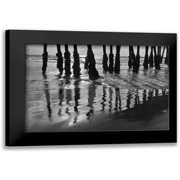 Peterson, Lee 24x17 Black Modern Framed Museum Art Print Titled - Pier Pilings XIII
