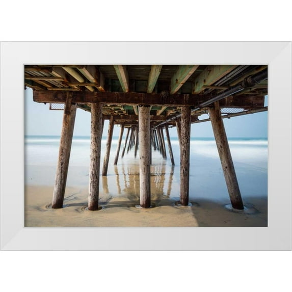 Peterson, Lee 24x17 White Modern Wood Framed Museum Art Print Titled - Imperial Beach Pier