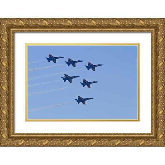 Peterson, Lee 32x23 Gold Ornate Wood Framed with Double Matting Museum Art Print Titled - Air Show IV