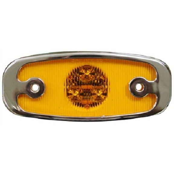 Peterson Manufacturing V133XA Chrome 4.75"x2" Strobe Light (LED M/C P2 Oval with Bzl)