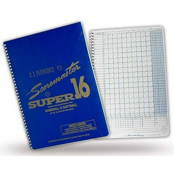 peterson super 16 baseball and softball scorebook