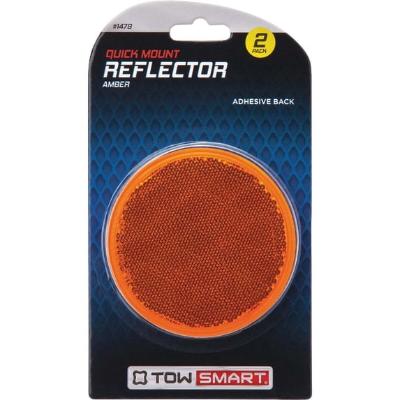 TowSmart Quick Mount Round Amber Reflector (2-Pack) 1479