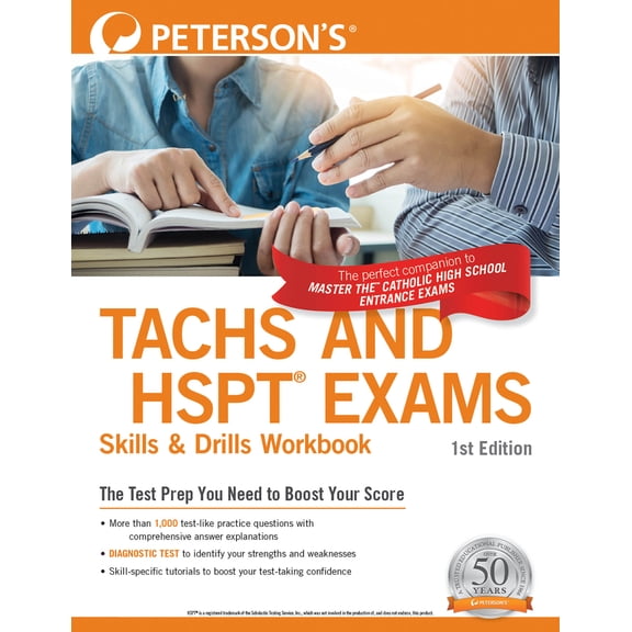 Pre-Owned Peterson's Tachs and HSPT Exams Skills & Drills Workbook (Paperback) 076894368X 9780768943689