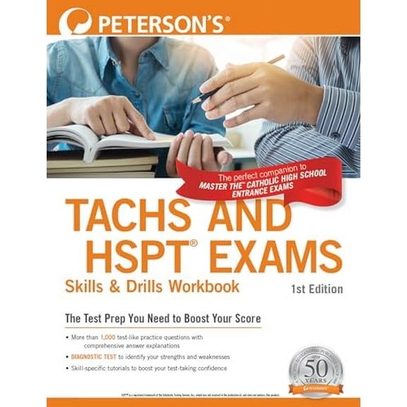 Pre-Owned Peterson's Tachs and HSPT Exams Skills & Drills Workbook (Paperback) 076894368X 9780768943689