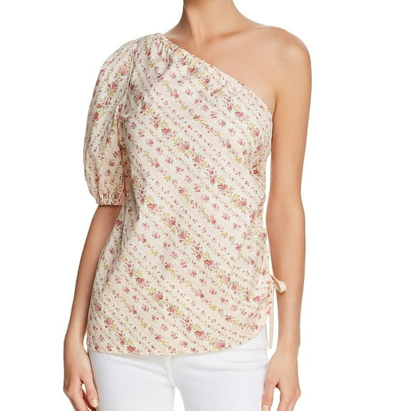 Petersyn Womens Casual One Shoulder Blouse, Pink, Small