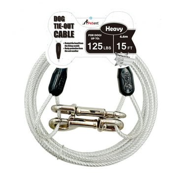 Petest 15ft Reflective Tie-Out Cable for Heavy Dogs Up to 125 Pounds