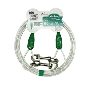 Petest 15ft Reflective Tie-out Cable for Medium Dogs Up To 60 Pounds