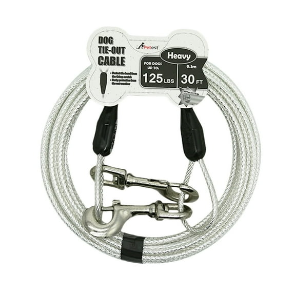 Petest 30ft Reflective Tie-out Cable for Heavy Dogs Up To 125 Pounds