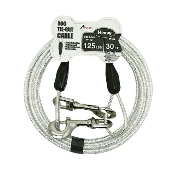 Petest 30ft Reflective Tie-out Cable for Heavy Dogs Up To 125 Pounds