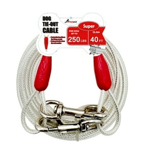 Petest 40ft Reflective Tie-Out Cable for Super Dogs Up to 250 Pounds