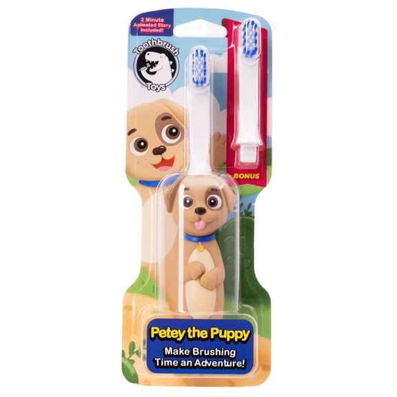 Toothbrush Toys Kids Soft Bristle Puppy Toothbrush with Replaceable Head, Ages 2+