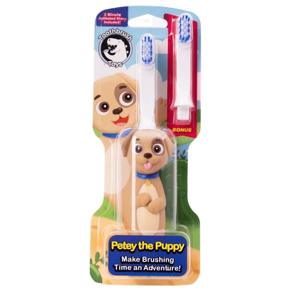 Toothbrush Toys Kids Soft Bristle Puppy Toothbrush with Replaceable Head, Ergonomic Handle, Ages 2+