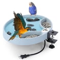 thumbnail image 1 of Petfactors Upgraded 75W Heated Birdbath for Outdoor, 14 Inch All Season Durable Heated Bird Bath Deck Bowl Bird Feeder, Bird Habitat with Stable Metal Stand as Gift Ideas for Bird Lovers (Gray), 1 of 7