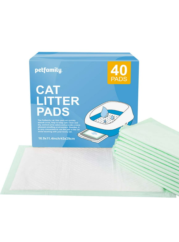 Petfamily Cat Litter Box Pads-Generic Refill for Tidy Cats Breeze Litter System, Size:16.9” x 11.4”-40 Count