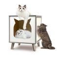 thumbnail image 1 of Petfamily TV Cat Condo, Cat House with Scratching Pad, Antique Grey, 15.75x15.75x19.68", 1 of 8