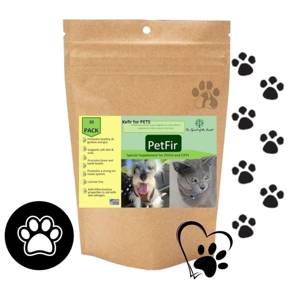 Petfir 30 Pack Kefir for Dogs and Cats Supplement Pets probiotic dog advanced
