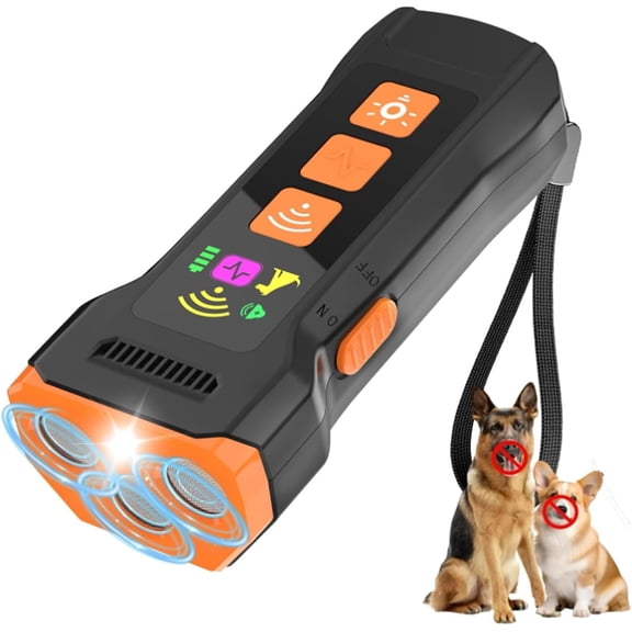 Petgentle Ultrasonic Dog Trainer, 360° Anti Barking Device with LED Flashlight (Black)