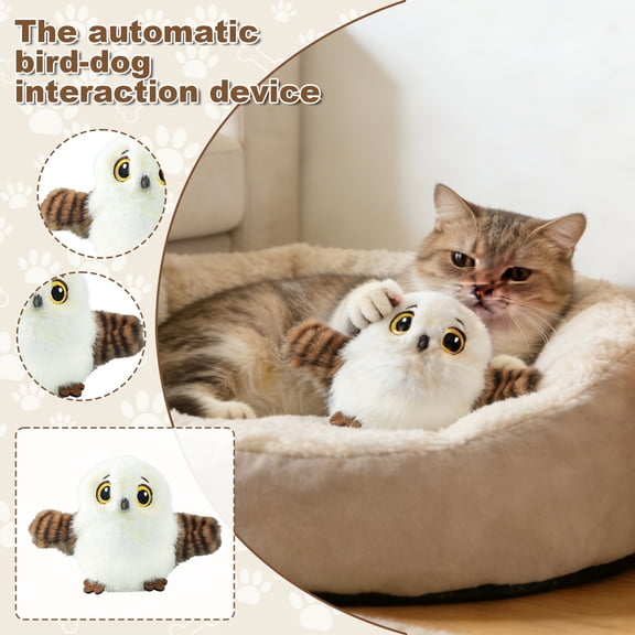 Petgravity Flapping Bird Cat Toy, Lifelike Chirp Tweet Kitten Toy, Rechargeable Touch Activated Cat Toy Interactive Catnip Toy Exercise Toy for All Breeds 5.1"