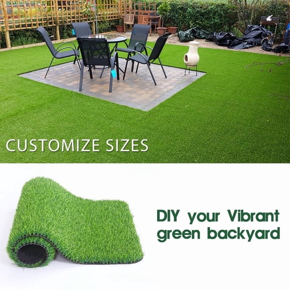 Petgrow Artificial Grass Turf 0.7", 4FTX6FT Fake Grass Indoor/Outdoor Rug Synthetic Lawn Carpet,Faux Grass Landscape for Décor,Astroturf for Dogs with Drain Holes Customized