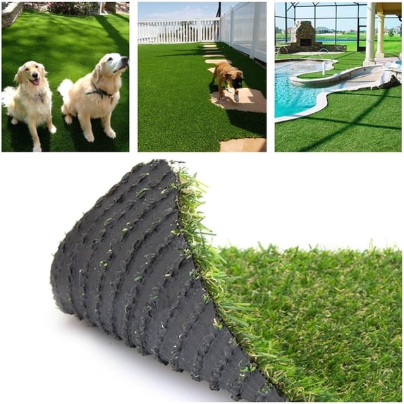 Petgrow Artificial Synthetic Grass Turf 3FTx60FT, 0.8" Pile Height Indoor Outdoor Pet Dog Artificial Grass Mat Rug Carpet for Garden Backyard Balcony