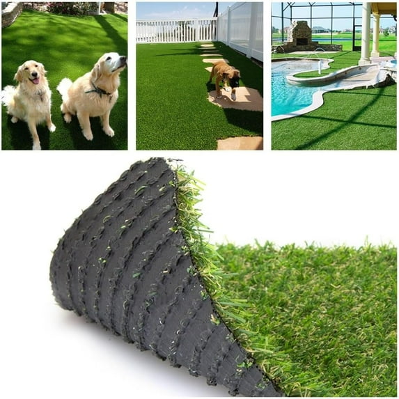 Petgrow Artificial Synthetic Grass Turf 6FTx22FT, 0.8" Pile Height Indoor Outdoor Pet Dog Artificial Grass Mat Rug Carpet for Garden Backyard Balcony