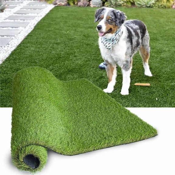 Petgrow Luxurious Artificial Grass 1.77 Inch Pile Height Ultrathick Turf 2'x95'(190 Square FT) Fake Grass Synthetic Grass Pet Turf Faux Grass Rug with Drain Holes for Garden Lawn Landscape Patio