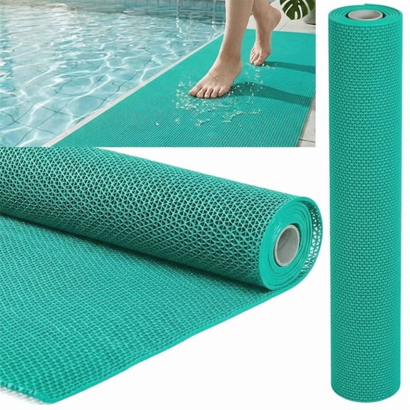 Petgrow Non Slip Drainage Mat 2'x48'(96 Square FT) Heavy Duty Commercial Floor Mats Green PVC Wet Area Drainage and Splash Proof Mesh Mat Customizable Sizes Suitable for Indoor Outdoor Use Wet Areas