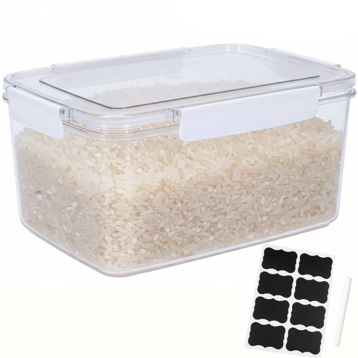Storage For Rice Pethiy Airtight Rice Storage Container, 8.8L Food-Grade Plastic Grain ...