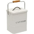 thumbnail image 1 of Pethiy Cat Food Storage Container，Airtight Pet Food Containers for Cat, 5lbs Farmhouse Cat Food Bin with Scoop,Cat White, 1 of 7