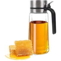 Pethiy No-Drip Glass Dispenser 650ml, Reusable Bottle for Honey, Cooking Oil & Syrup, BPA-Free Condiment Container with Stainless Spout