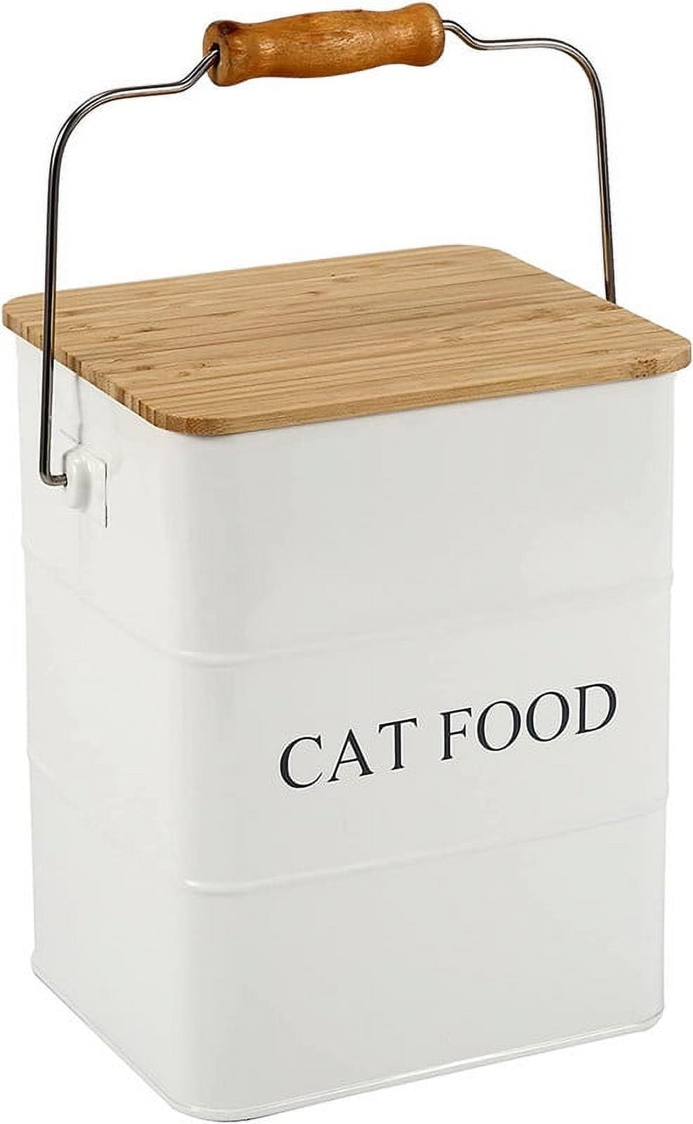 Metal cat food container hotsell