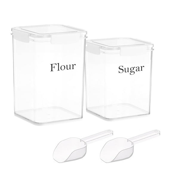 Pethiy Airtight Food Storage Containers with Lids, Food Jar Canisters for Flour, Sugar, Rice, Food Storage for Kitchen Pantry Organization 2 Pcs Set 4L&5L, BPA Free