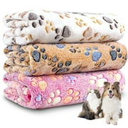 Petimi 3 Pcs Dog Blanket, Soft Warm Coral Fleece Pet Blanket, Puppy Blankets, Cat Blanket for Couch, 20.5"x30"
