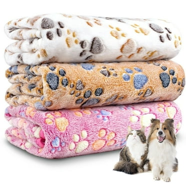 Petimi 3 Pcs Dog Blanket, Soft Warm Coral Fleece Pet Blanket, Puppy Blankets, Cat Blanket for Couch, 20.5"x30"