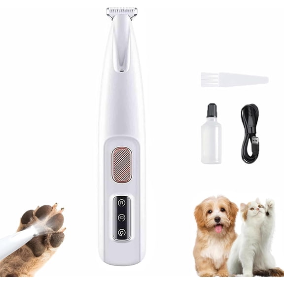 Petior Pet Paw Trimmer, Petior Paw Trimmer for Dogs, Petior Upgraded Pet Paw Trimmer, Petoirpet Trimmer, Petoir Paw Trimmer, Waterproof Rechargeable Pet Shaver with LED Light-1set