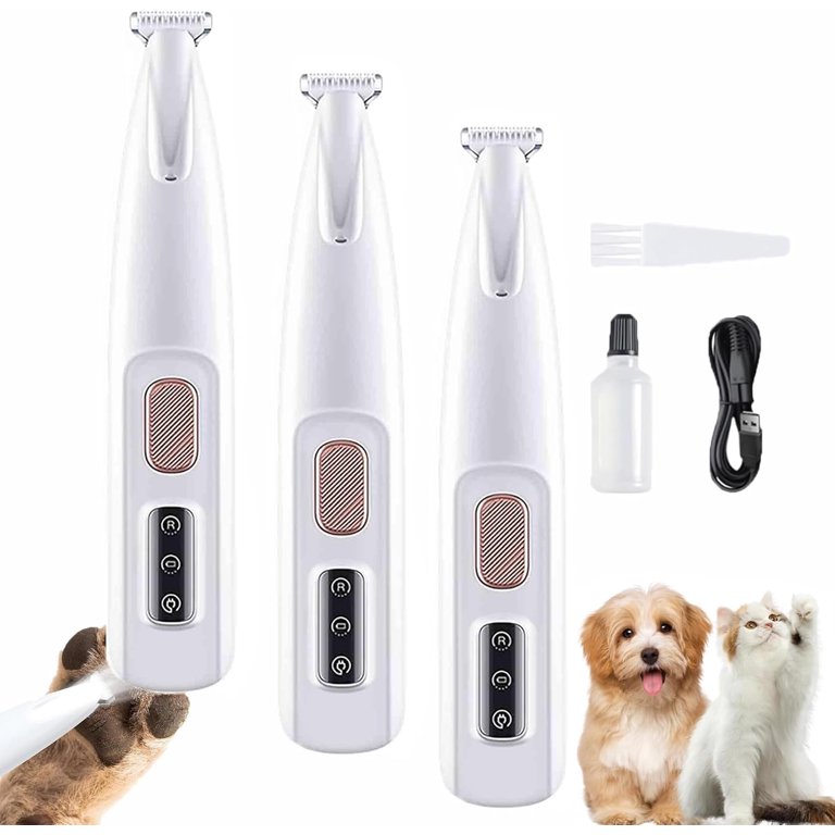 Upgraded Rechargeable Dog Paw Trimmer With LED Light - Low Noise, Waterproof Pet Groomer For Paws, Face & Ears