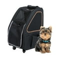 thumbnail image 1 of Petique 5-in-1 PET CARRIER, Features: Rolling, Top Handle, Backpack, Luggage Attachment, Car Seat ALL IN ONE for Small to Medium Dog, Cat, Bunny, Supports pets up to 25LBS, 1 of 12