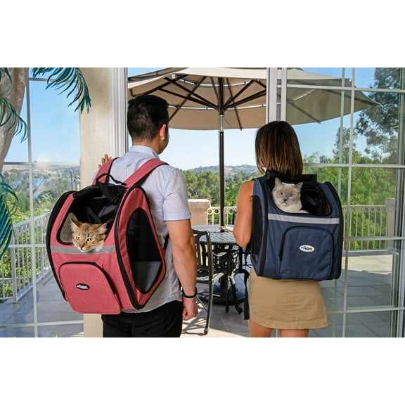 Petique Coral Backpacker Pet Carrier with Breathable Mesh Windows