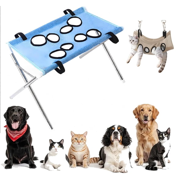 Petish Bath for Dogs, 2-in-1 Foldable Pet Bathing Bed with Stand