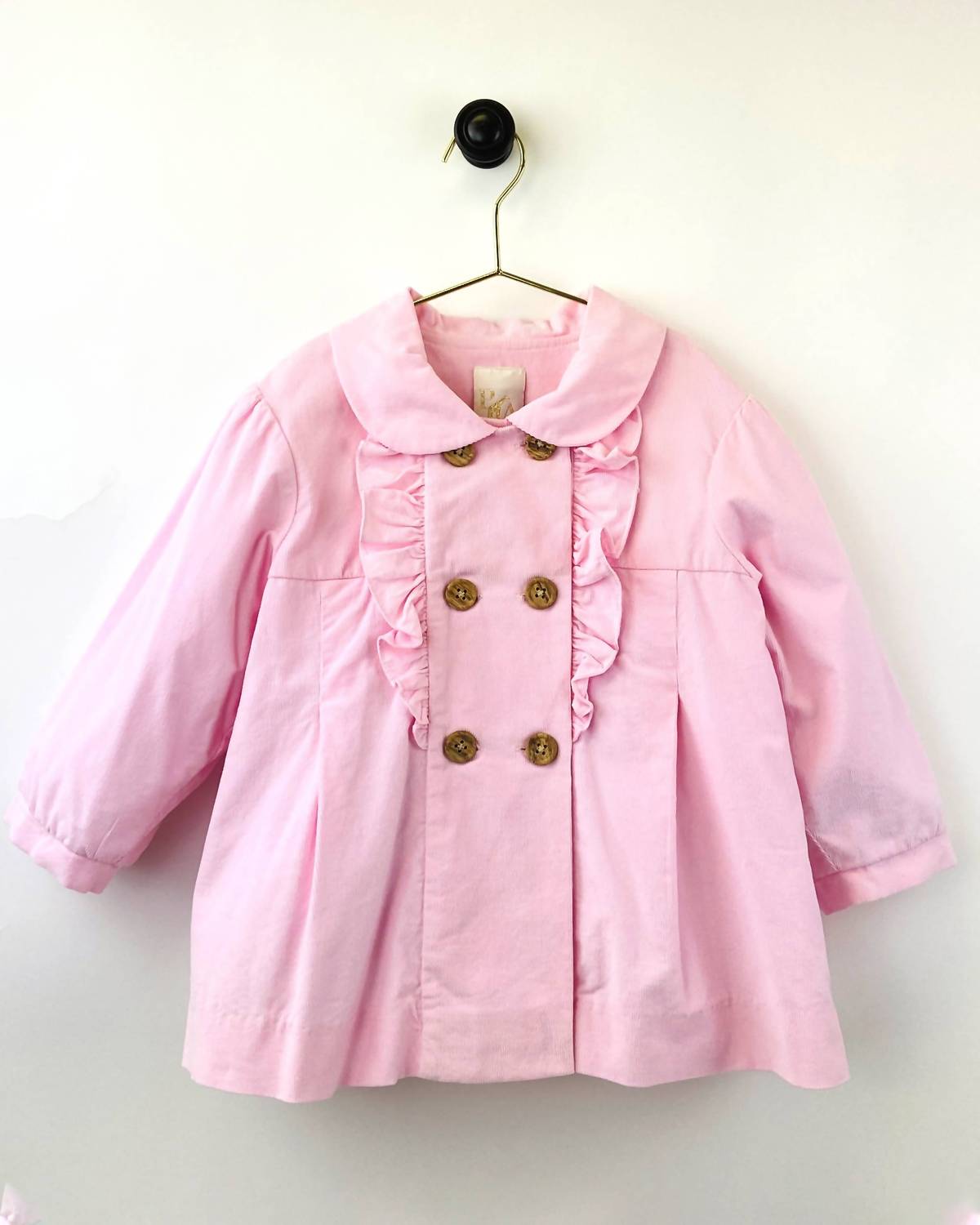 Petit Ami Zubels Girls' Double Breasted Coat With Ruffle - Walmart.com