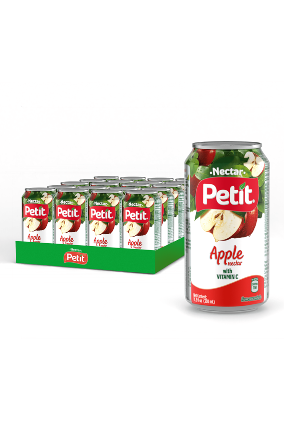 Petit Apple Nectar, 330 ml Cans (Pack of 24) Refreshing Fruit Juice Beverage