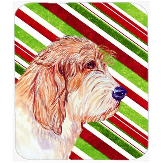 Petit Basset Griffon Vendeen Candy Cane Christmas Mouse Pad, Hot Pad Or Trivet