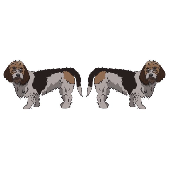 Petit Basset Griffon Vendeen Decal | Indoor/Outdoor | Dog Lover Super Cute Sticker for SUV Windows, Dorm Rooms, Bedroom, Offices | SignMission personalized gift | 2 Pack of 6"
