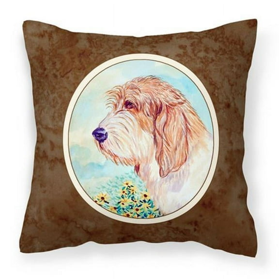 Petit Basset Griffon Vendeen Fabric Decorative Pillow, 14 x 3 x 14 in.