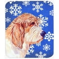 thumbnail image 1 of Petit Basset Griffon Vendeen Winter Snowflakes Mouse Pad, Hot Pad Or Trivet - 7.75 x 9.25 In., 1 of 1