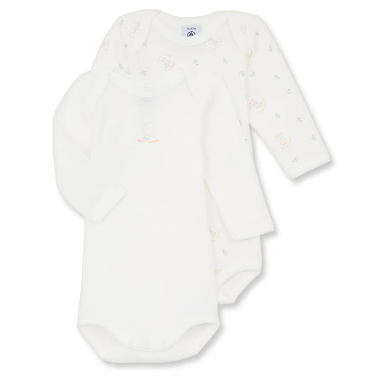 Petit Bateau Baby Set Of Two Long Sleeved Cross Over Close